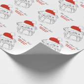 Kerstmis Bulldog Cadeaupapier (Hoek)