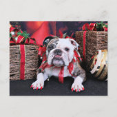 Kerstmis - Bulldog - Delilah Feestdagenkaart (Voorkant)