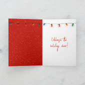 Kerstmis Bulldog in Sneeuwvlokken Feestdagen Kaart (Binnen)