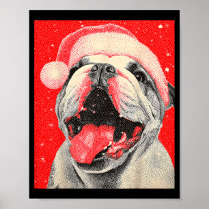 Kerstmis Bulldog Kersthond Poster