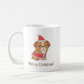 Kerstmis Bulldog Kerstman koffiemok (Links)