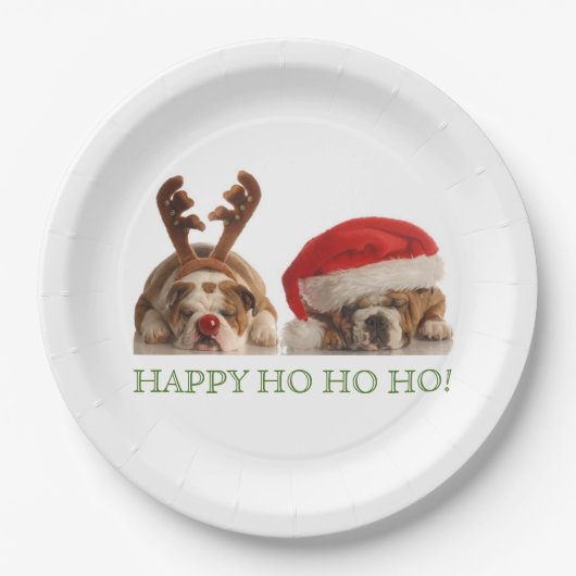 KERSTMIS BULLDOGS PAPIER BORD (Voorkant)
