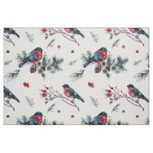 Kerstmis bullfinch & holly patroon stof (Fat Quarter)