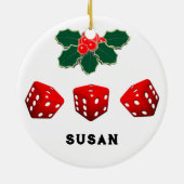 Kerstmis Bunco Keramisch Ornament (Achterkant)