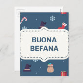 Kerstmis buona Befana Feestdagenkaart (Voorkant / Achterkant)
