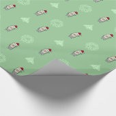 Kerstmis, Burrito Waving Hallo Santa Hat Holiday Cadeaupapier (Hoek)