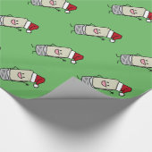 Kerstmis, Burrito Waving Hallo Santa Hat Holiday Cadeaupapier (Hoek)