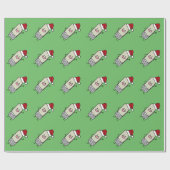 Kerstmis, Burrito Waving Hallo Santa Hat Holiday Cadeaupapier (Vlak)