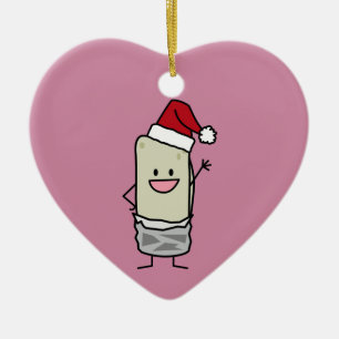 Kerstmis, Burrito Waving Hallo Santa Hat Holiday Keramisch Ornament