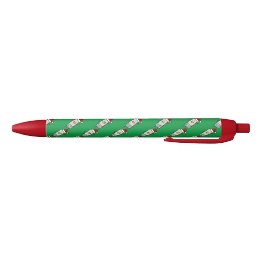 Kerstmis, Burrito Waving Hallo Santa Hat Holiday Zwarte Inkt Pen (Bodem)