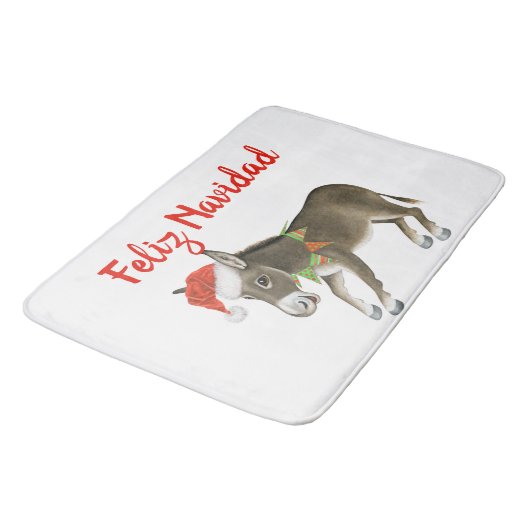 Kerstmis Burro Feliz Navidad Badmat (Gekanteld)