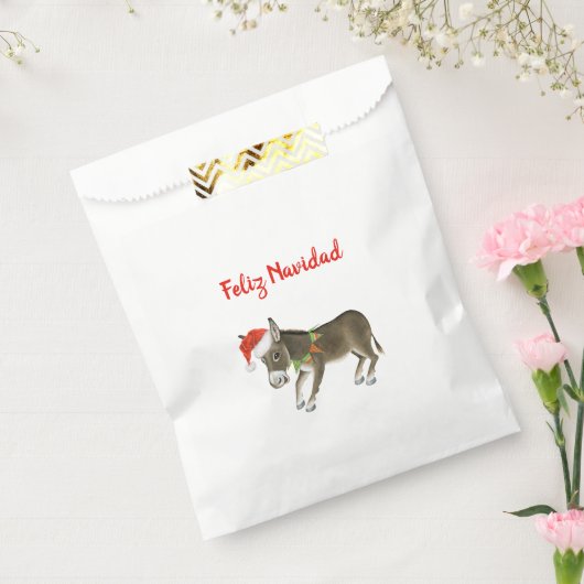 Kerstmis Burro Feliz Navidad  Bedankzakje (Gezegeld)