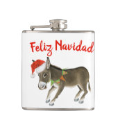Kerstmis Burro Feliz Navidad  Heupfles (Voorkant)