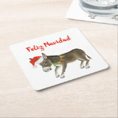 Kerstmis Burro Feliz Navidad  Kartonnen Onderzetters (Schuin)