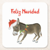 Kerstmis Burro Feliz Navidad  Kartonnen Onderzetters (Voorkant)