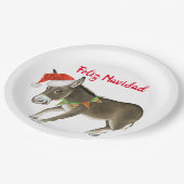 Kerstmis Burro Feliz Navidad Papieren Bordje (Gekanteld)
