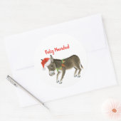 Kerstmis Burro Feliz Navidad  Ronde Sticker (Envelop)