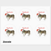 Kerstmis Burro Feliz Navidad  Ronde Sticker (Vel)