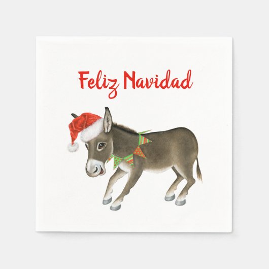 Kerstmis Burro Feliz Navidad  Servet (Voorkant)