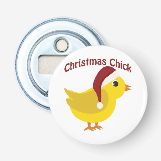 Kerstmis Button Flesopener (Voorkant)