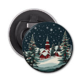 Kerstmis Button Flesopener (Voorkant)
