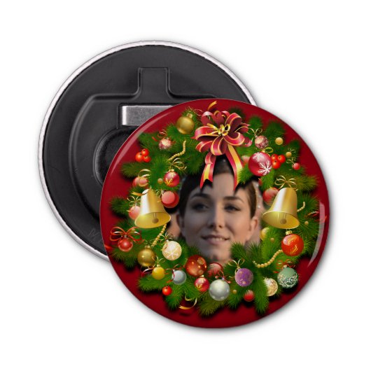  kerstmis button flesopener (Voorkant)