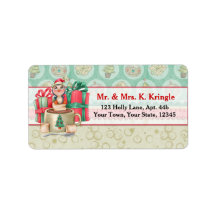 Kerstmis Cacao Pinguïn Adreslabel