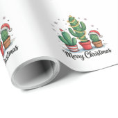 Kerstmis Cactus Boom Feestelijke Kerst Lichtjes Cadeaupapier (Rol Hoek)