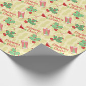 Kerstmis Cactus Paar Custom Cadeaupapier (Hoek)