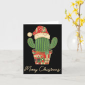 Kerstmis Cactus Patchwork Dekbed Kaart (Gele Bloem)