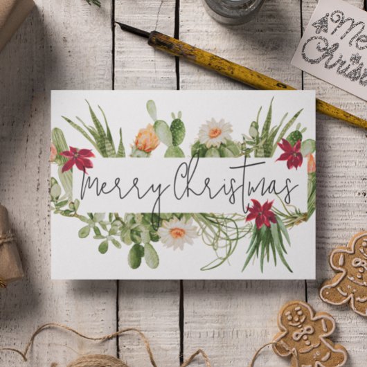 Kerstmis Cactus Vetplant Zuidwesten Feestdagenkaart