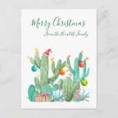 Kerstmis Cactussen Woestijn Cactus Zuidwesten Feestdagenkaart (Voorkant)