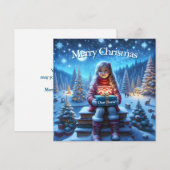 Kerstmis cadeau boek vierkante ansichtkaart feestdagenkaart (Voorkant / Achterkant)