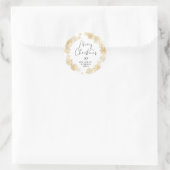 Kerstmis Cadeau Gouden Sneeuwvlok Krans Sticker (Tas)