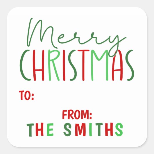 Kerstmis Cadeau Inpak Stickers (Voorkant)