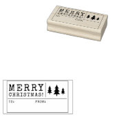 Kerstmis Cadeau Verpakkingslabel Rubberstempel (Gestempeld)