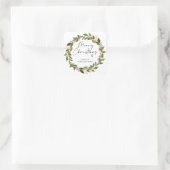 Kerstmis Cadeaubijslabje Rood Hulst Krans Stickers (Tas)