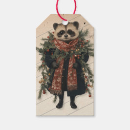 KERSTMIS Cadeaubijslage CHARMANTE RETRO WASBEER Cadeaulabel