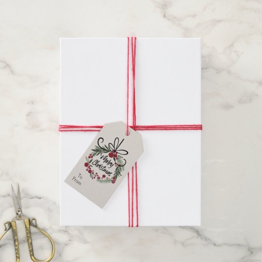 Kerstmis Cadeaulabel (Met Touw)