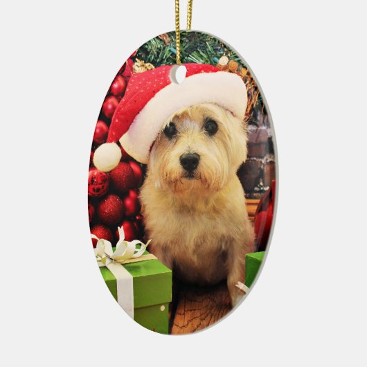 Kerstmis - Caïro Terrier - Roxy Keramisch Ornament (Links)