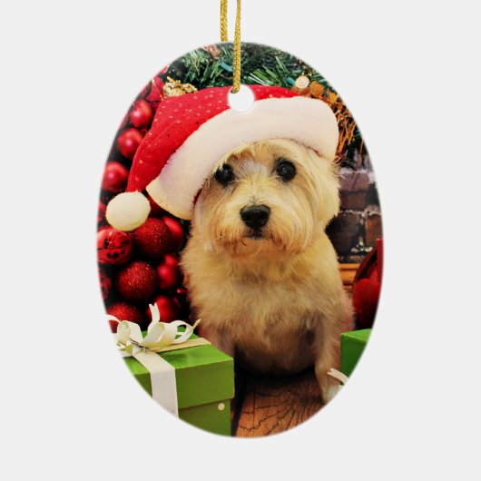 Kerstmis - Caïro Terrier - Roxy Keramisch Ornament (Achterkant)