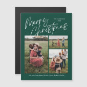 Kerstmis Calligrafie Foto Magnetische Kaart (Voorkant / Achterkant)