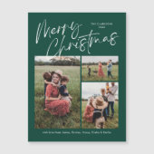 Kerstmis Calligrafie Foto Magnetische Kaart (Voorkant)