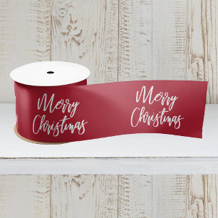 Kerstmis Calligrafie Rood Vakantieseizoen Satijnen Lint