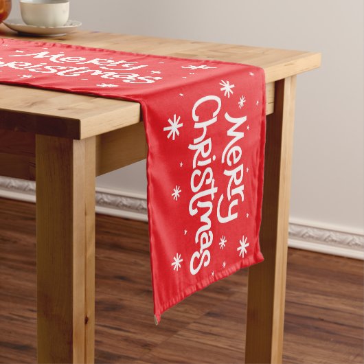 Kerstmis Calligrafie Sneeuwvlok Script Korte Tafelloper (Voorbeeld)