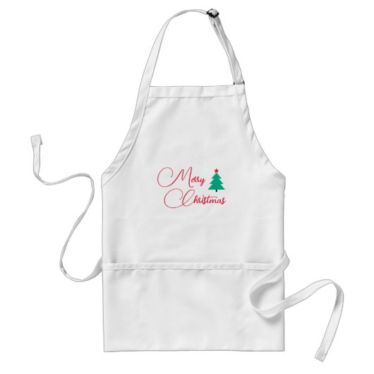 Kerstmis Calligrafie Standaard Schort (Voorkant)