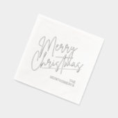 Kerstmis Calligrafie Zilver Folie Servetten (Links)