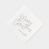 Kerstmis Calligrafie Zilver Folie Servetten (Rechts)