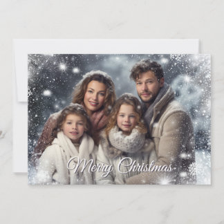 Kerstmis Calligraphy Foto Vakantiekaart