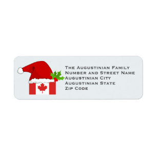 Kerstmis CANADA Patriottic Flag Return Address Etiket